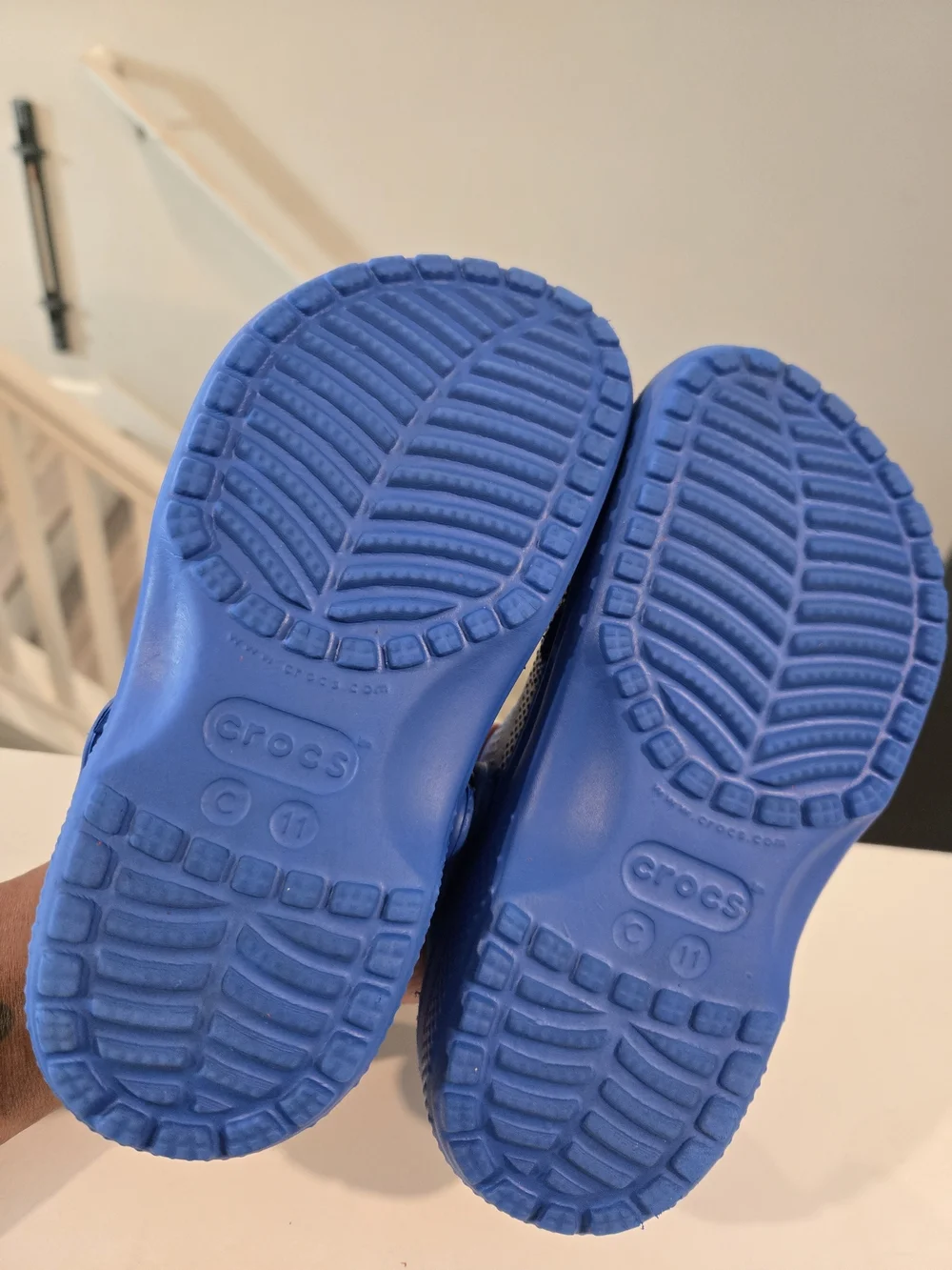 Kids Crocs in Blue and Pink Size 11c